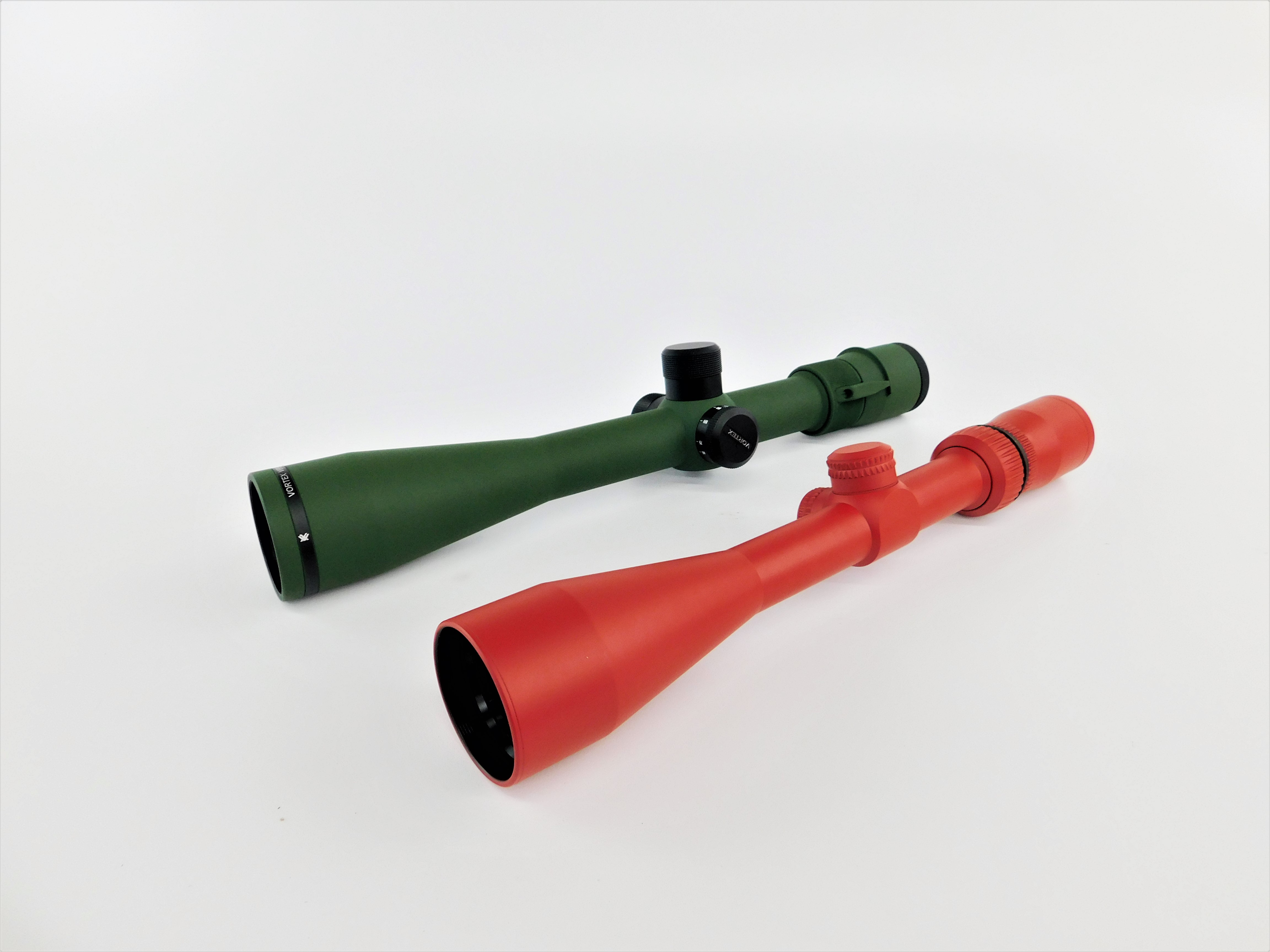 Vortex Scopes Cerakoted using Highland Green and Ruby Red | Cerakote