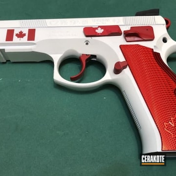 Cz 75 Cerakoted Using Snow White And Firehouse Red