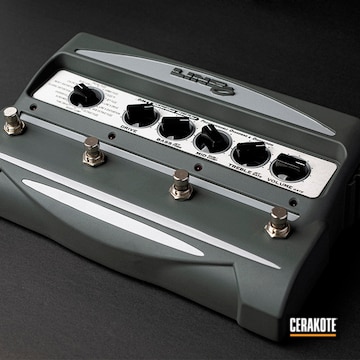 Line 6 Guitar Foot Pedal Cerakoted Using Platinum Grey And Frost