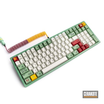 Boba Fett Themed Mechanical Keyboard Cerakoted Using A Custom Mix Of Cerakote Colors