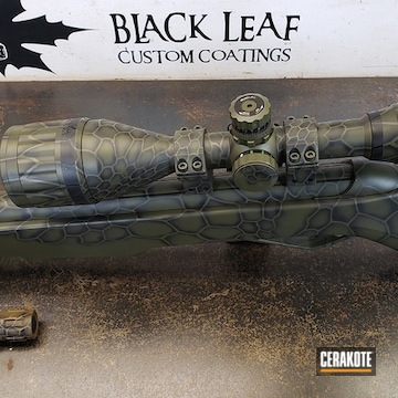 Kryptek Camo Rifle Cerakoted Using Graphite Black And Mil Spec O.d. Green