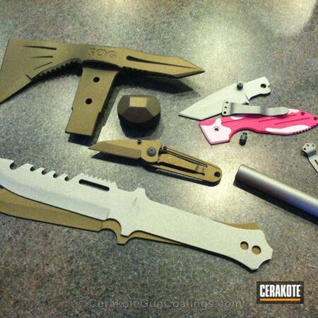 Powder Coating: Knives,SIG™ PINK H-224,Burnt Bronze H-148,Titanium H-170
