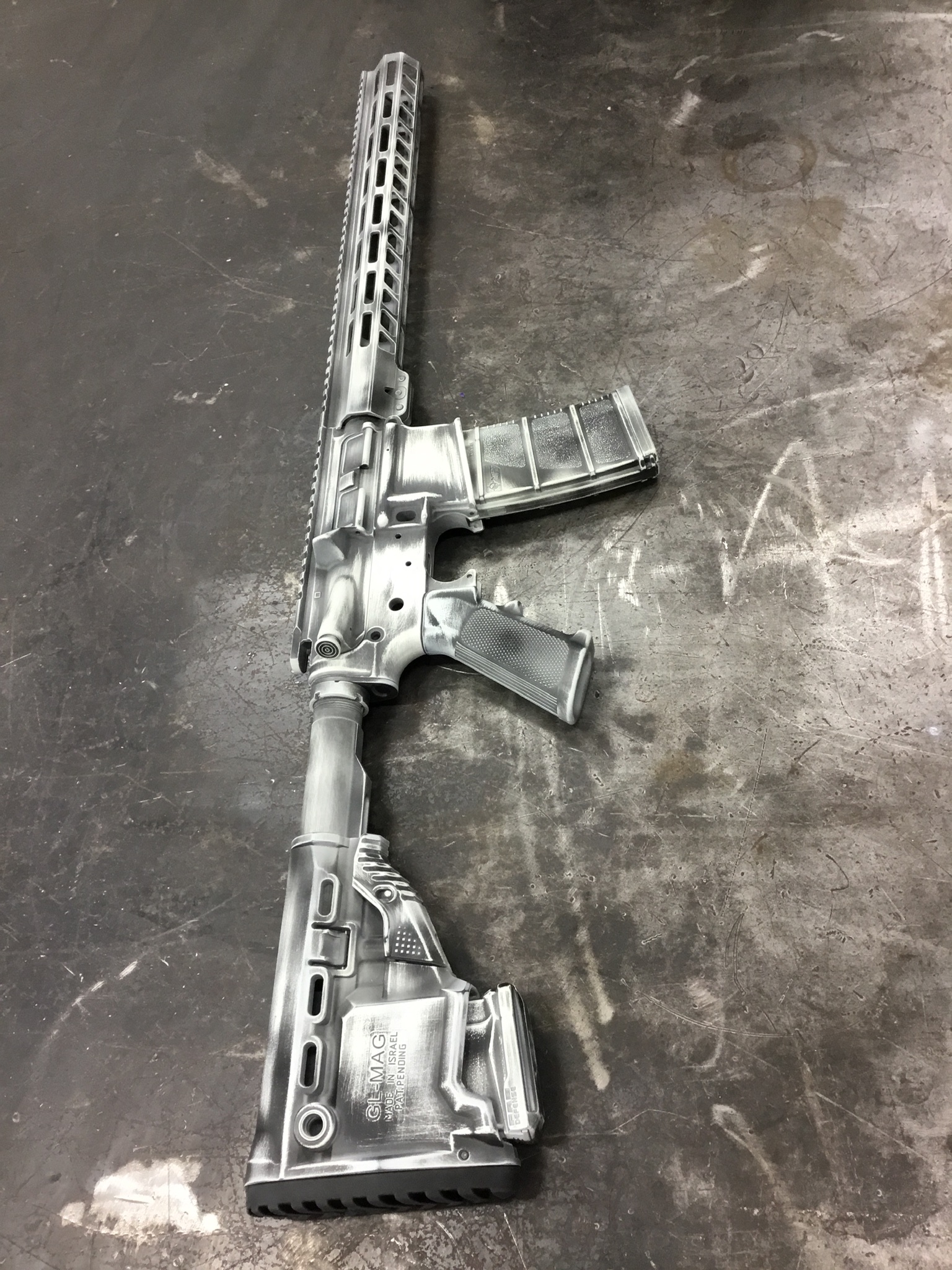 Battleworn AR Cerakoted using Frost and Graphite Black | Cerakote