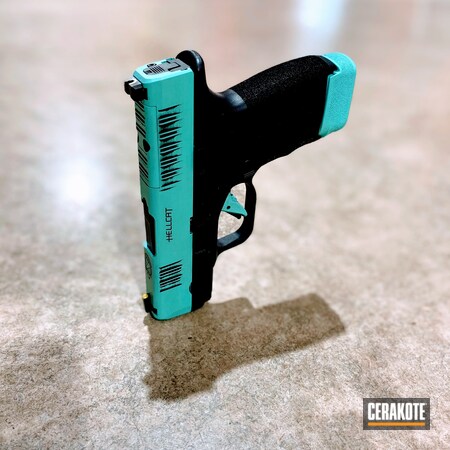 Powder Coating: 9mm,Conceal Carry,Graphite Black H-146,S.H.O.T,Everyday Carry,Firearms,Springfield Armory,Daily Carry,Robin's Egg Blue H-175,Handgun,Hellcat,Micro