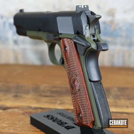 Powder Coating: Graphite Black H-146,1911,S.H.O.T,Pistol,Firearms,Springfield Armory,.45,O.D. Green H-236