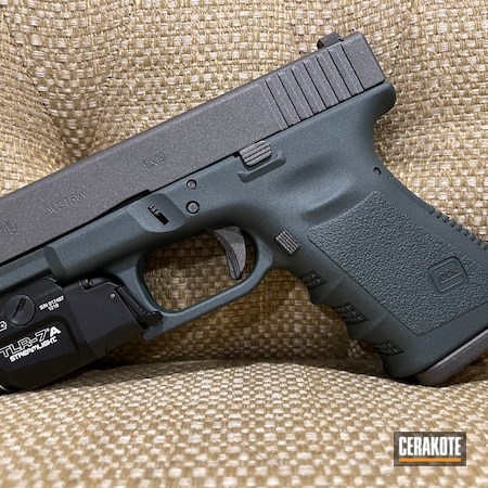 Powder Coating: 9mm,CHARCOAL GREEN H-338,S.H.O.T,Glock 19,Tungsten H-237