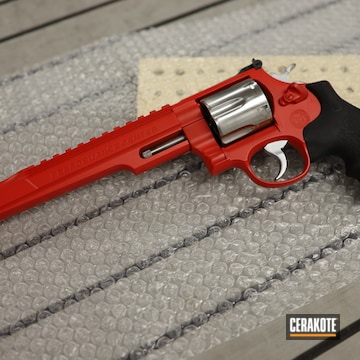 Smith & Wesson Revolver Cerakoted Using Usmc Red