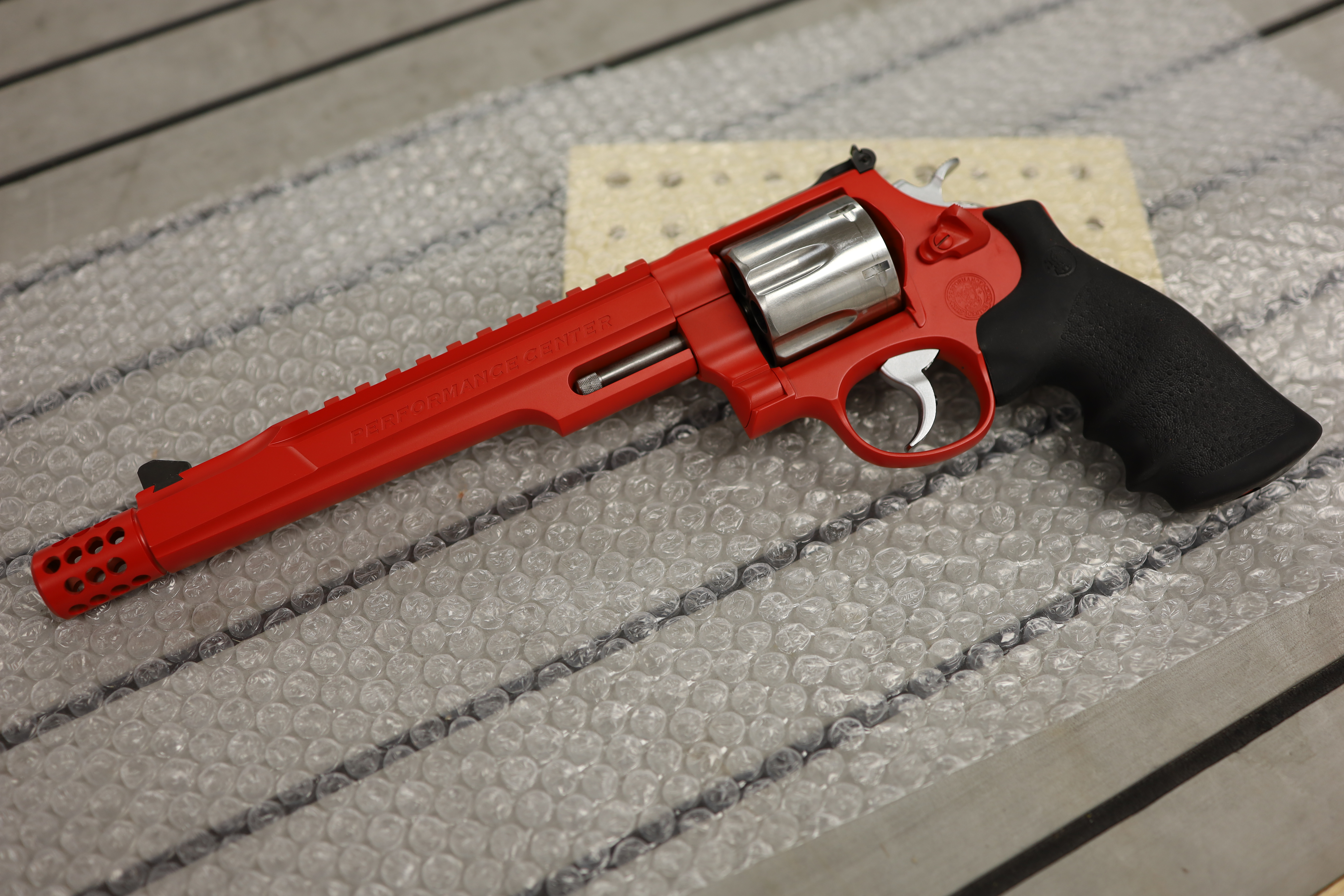 Smith & Wesson Revolver Cerakoted using USMC Red | Cerakote