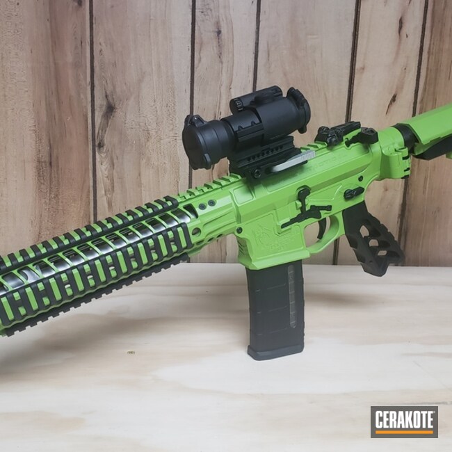 Spike's Tactical Ar Build Cerakoted Using Zombie Green And Graphite Black