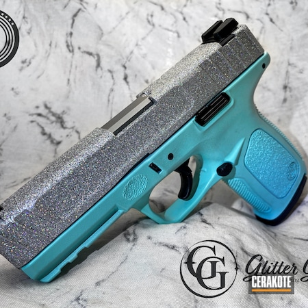 Powder Coating: 9mm,Satin Aluminum H-151,Smith & Wesson,CCW,S.H.O.T,Hesseling and Sons,Glitter Gun,SD9VE,Silver,Robin's Egg Blue H-175,Glitter
