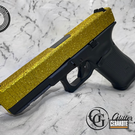 Powder Coating: 9mm,Glock,CCW,S.H.O.T,Gold,Gold H-122,Hesseling and Sons,Glitter Gun,Glitter,Glock 17