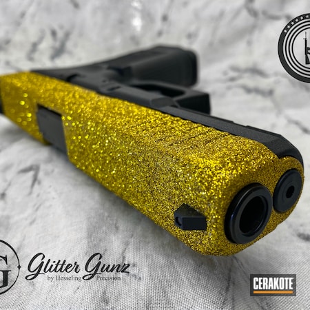 Powder Coating: 9mm,Glock,CCW,S.H.O.T,Gold,Gold H-122,Hesseling and Sons,Glitter Gun,Glitter,Glock 17