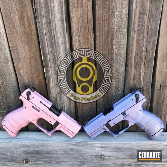 Walther Pistols Cerakoted Using Crushed Orchid And Pink Champagne