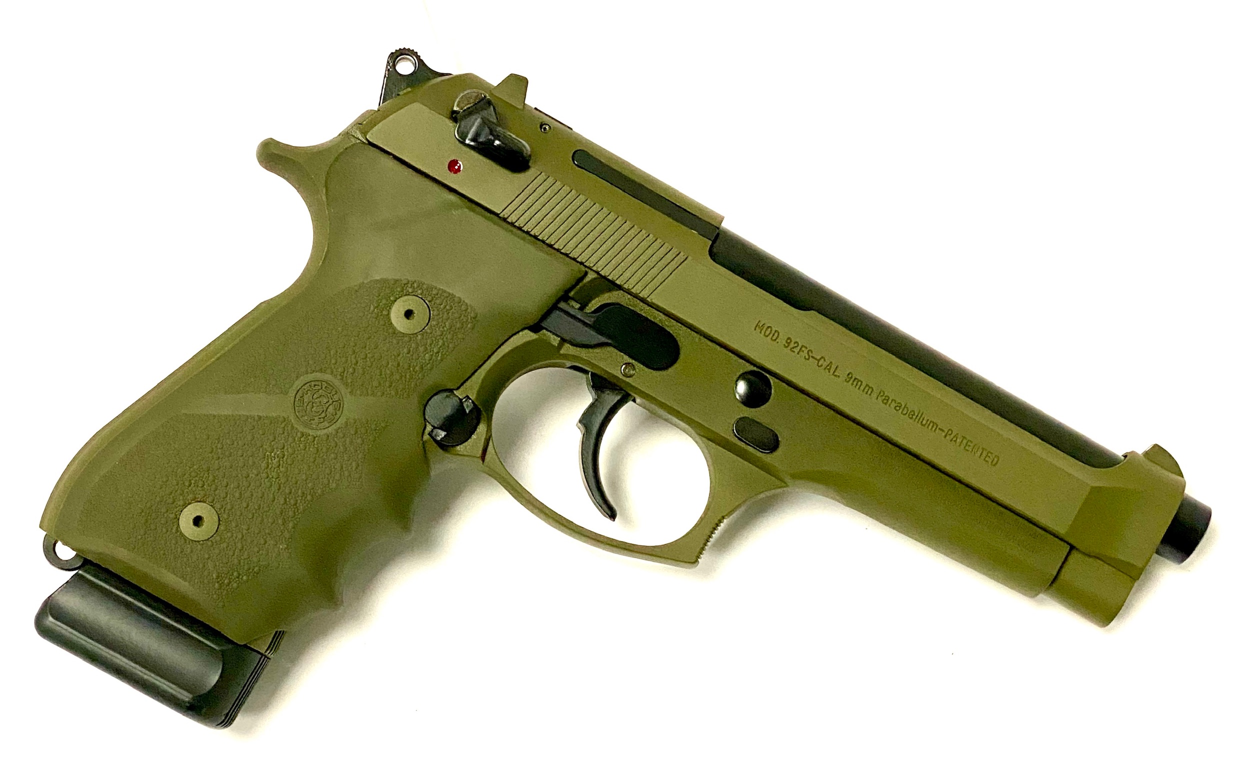 Beretta 92FS and RONI Cerakoted using Sniper Green and Graphite Black ...