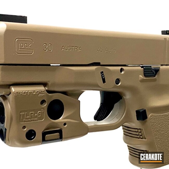 Glock 30 Cerakoted Using M17 Coyote Tan And Blackout
