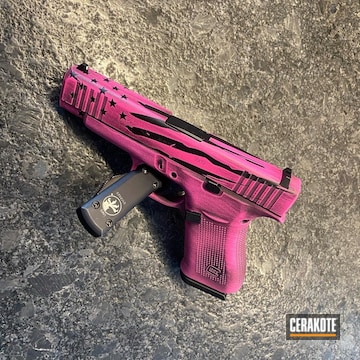 Custom Glock 48 Cerakoted Using Prison Pink And Graphite Black