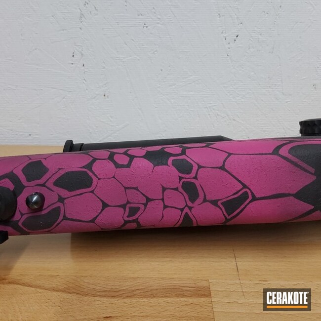 Custom Kryptek Camo Bolt Action Rifle Cerakoted Using Sig™ Pink And Armor Black