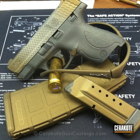 Powder Coating: Smith & Wesson,Handguns,Blue Titanium H-185,Burnt Bronze H-148,Titanium H-170