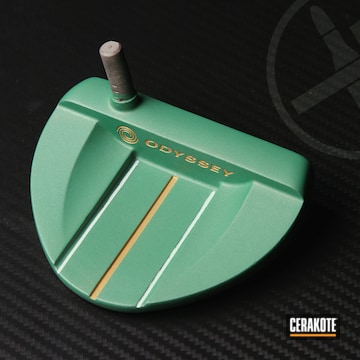 Golf Putter Cerakoted Using Squatch Green And Gold