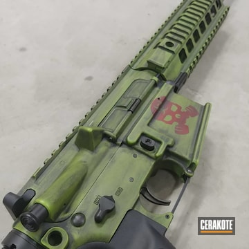 Ar Build Cerakoted Using Zombie Green, Graphite Black And Firehouse Red