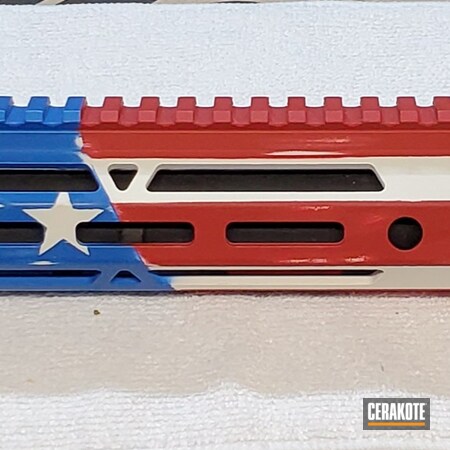 Powder Coating: Snow White H-136,NRA Blue H-171,S.H.O.T,FIREHOUSE RED H-216,.350 Legend,Handguard