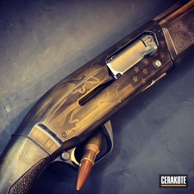 Browning Maxus Shotgun Cerakoted Using Graphite Black And Burnt Bronze
