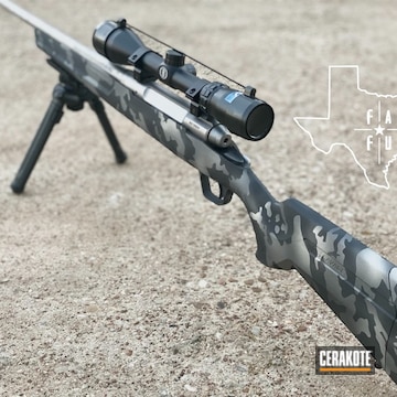 Custom Multicam Bolt Action Rifle Cerakoted Using Savage® Stainless And Graphite Black