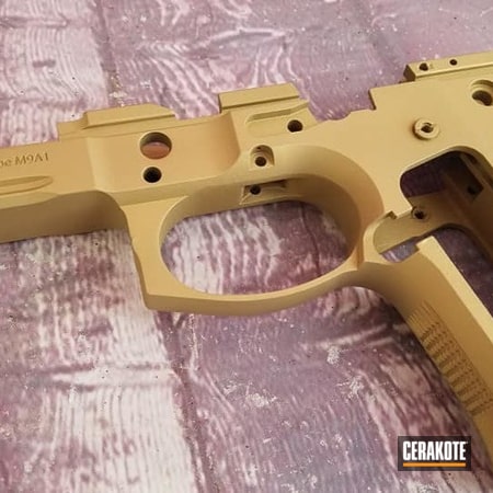Powder Coating: Gold V-172,S.H.O.T,Beretta,Handgun Frame,Custom Mix,Handgun,Burnt Bronze H-148