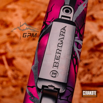 Bergara Bolt Action Rifle Cerakoted Using Armor Black, Sig™ Pink And Wild Purple