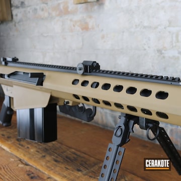 Barret Rifle Cerakoted Using Barrett® Brown, Armor Black And Micro Slick Dry Film Lubricant Coating (oven Cure)