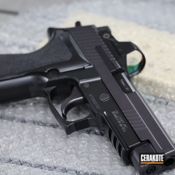 Sig Sauer P226 Pistol Cerakoted Using Carbon Grey And Blackout