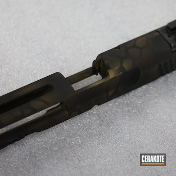 Kryptek Camo Slide Cerakoted Using Sniper Grey, Graphite Black And Gold