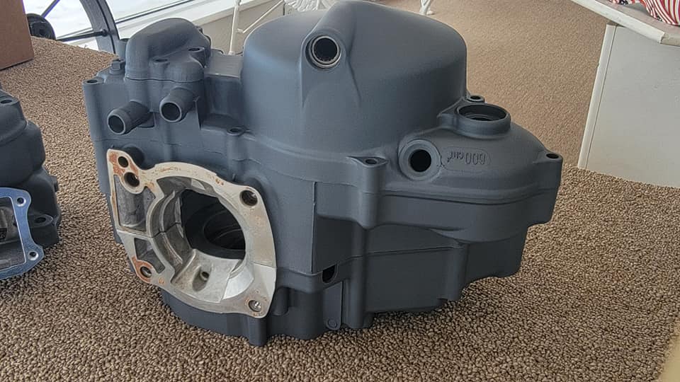 Honda Dirt Bike Engine Casing Cerakoted using Sniper Grey | Cerakote