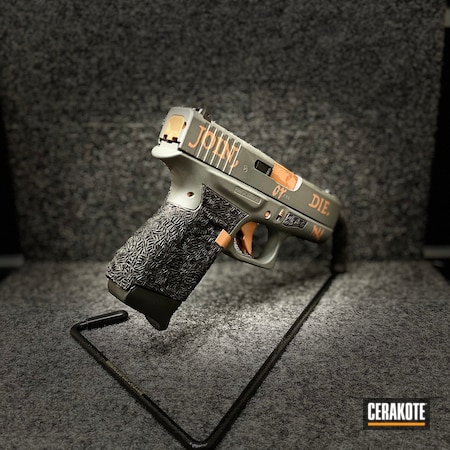 Powder Coating: Glock 43,Glock,COPPER H-347,S.H.O.T,Join Or Die,PLATINUM GREY H-337