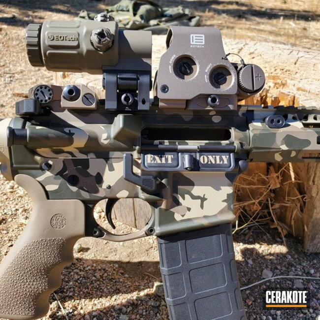 Smith & Wesson M&p15 Cerakoted Using Patriot Brown, Fs Brown Sand And Magpul® Flat Dark Earth