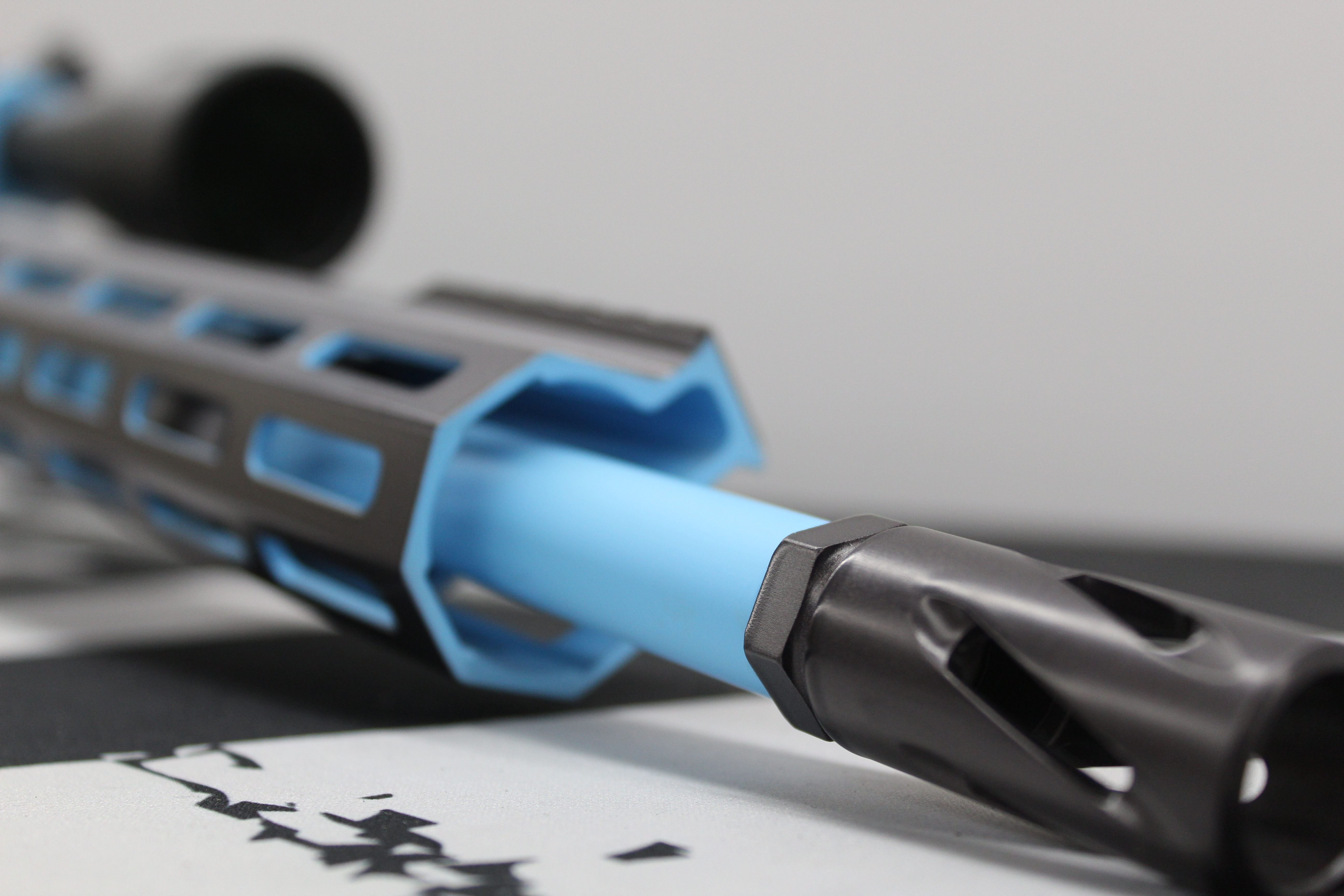 Blue Raspberry Cerakote Custom AR Rifle Cerakoted using Blue Raspberry and Carbon Grey | Cerakote