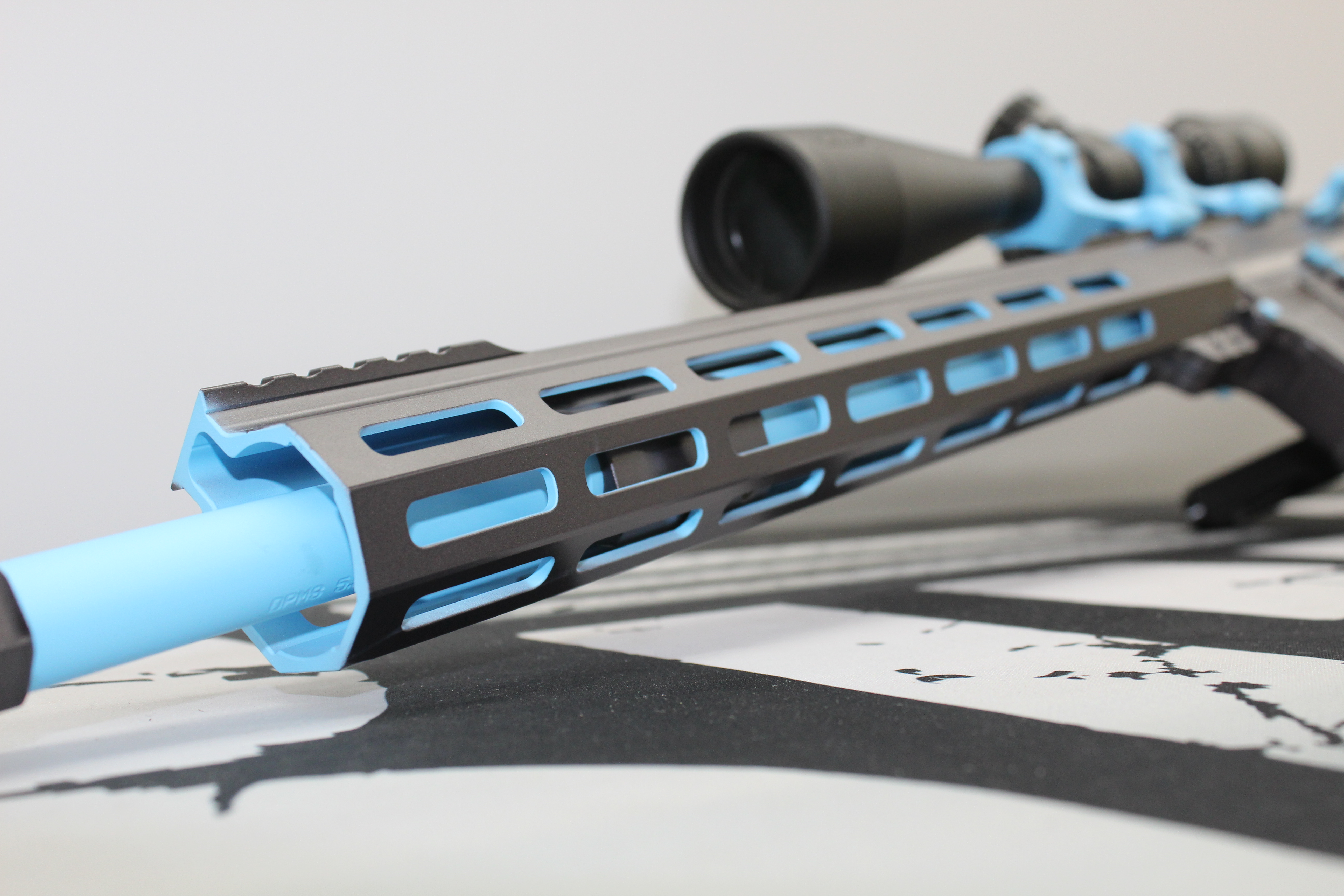 Blue Raspberry Cerakote Custom AR Rifle Cerakoted using Blue Raspberry and Carbon Grey | Cerakote