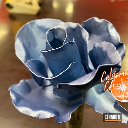 Powder Coating: Rose,POLAR BLUE H-326,california cerakote,Christopher Miller,Metal Art,Flower