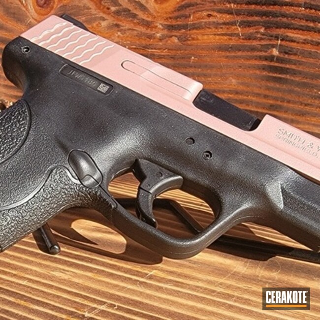 Pair Of Smith & Wesson M&p Shields Cerakoted Using Rose Gold And Mil Spec O.d. Green