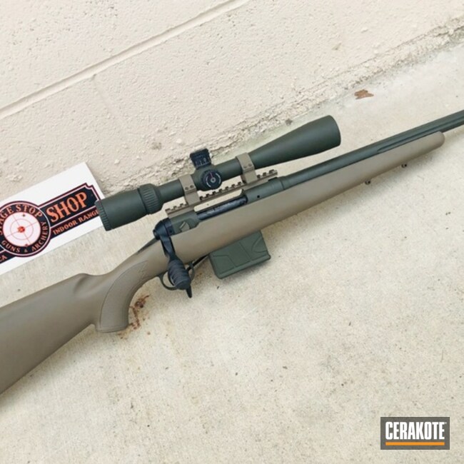 Savage Bolt Action Rifle And Scope Cerakoted Using O.d. Green And Magpul® Flat Dark Earth
