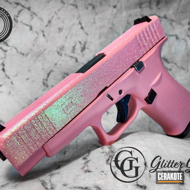 Glittered Glock Cerakoted Using Bazooka Pink