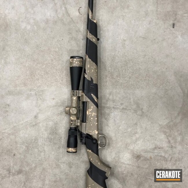 Bolt Action Rifle Cerakoted Using Desert Sand, Graphite Black And Magpul® Fde