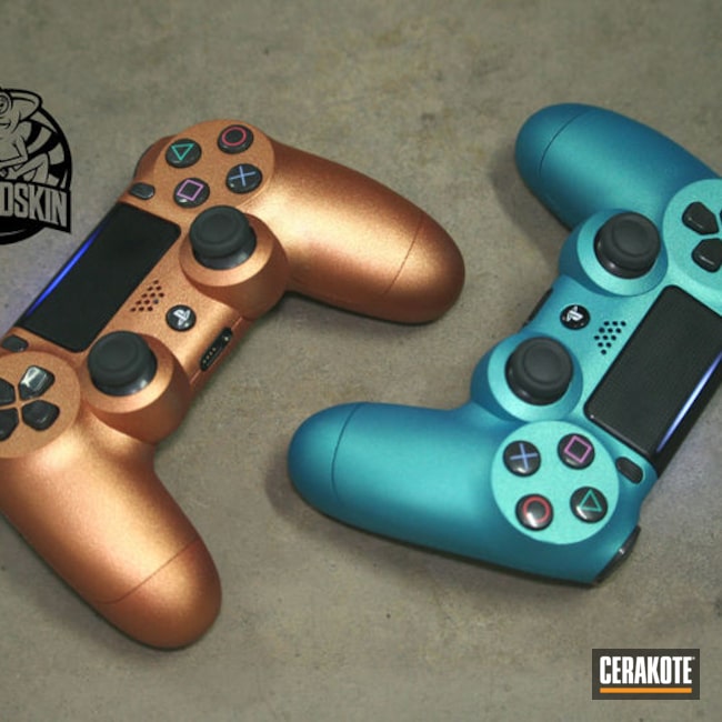Ps4 Controls Cerakoted Using Sky Blue, Matte Armor Clear And Ruby Red