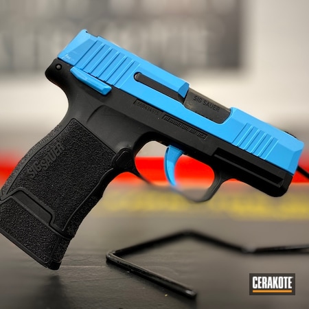 Powder Coating: 9mm,BLUE RASPBERRY H-329,S.H.O.T,Girls Gun,Sig Sauer,Handguns,p365