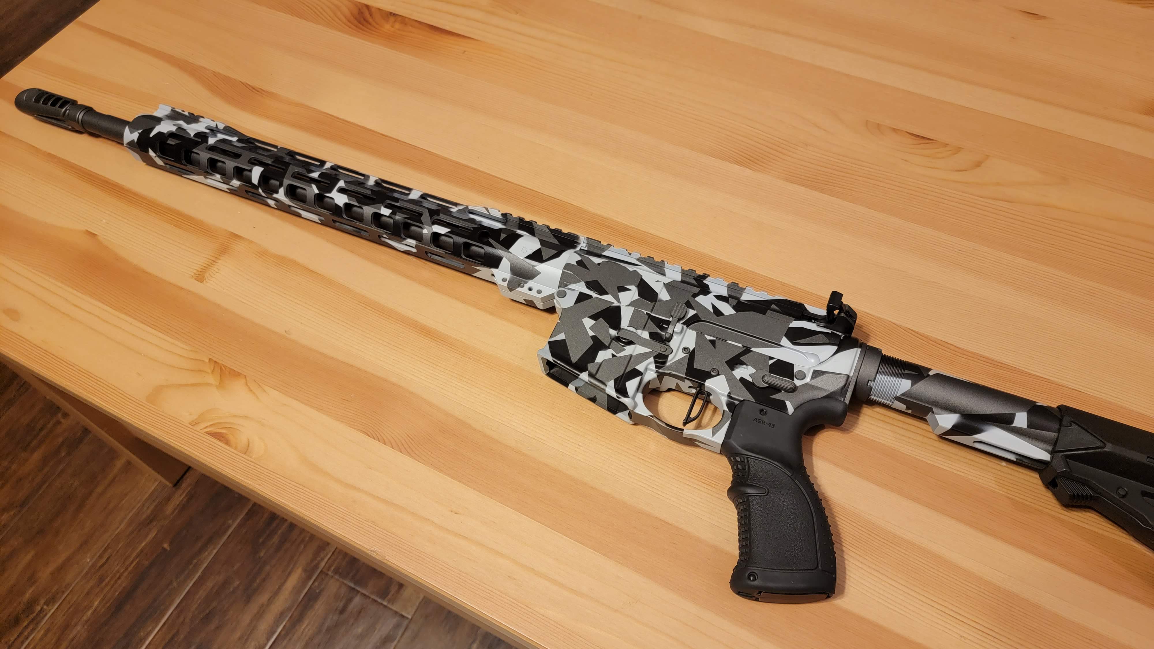 Splinter Camo AR Builders Set Cerakoted using Battleship Grey, Graphite ...