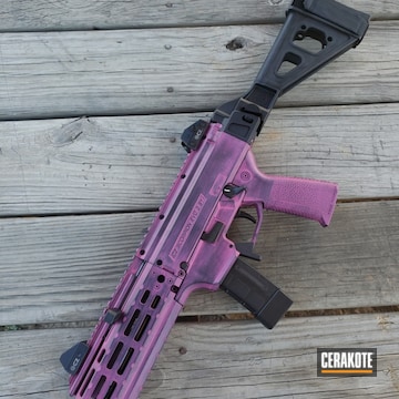 Battleworn Cz Scorpion Cerakoted Using Sig™ Pink And Graphite Black