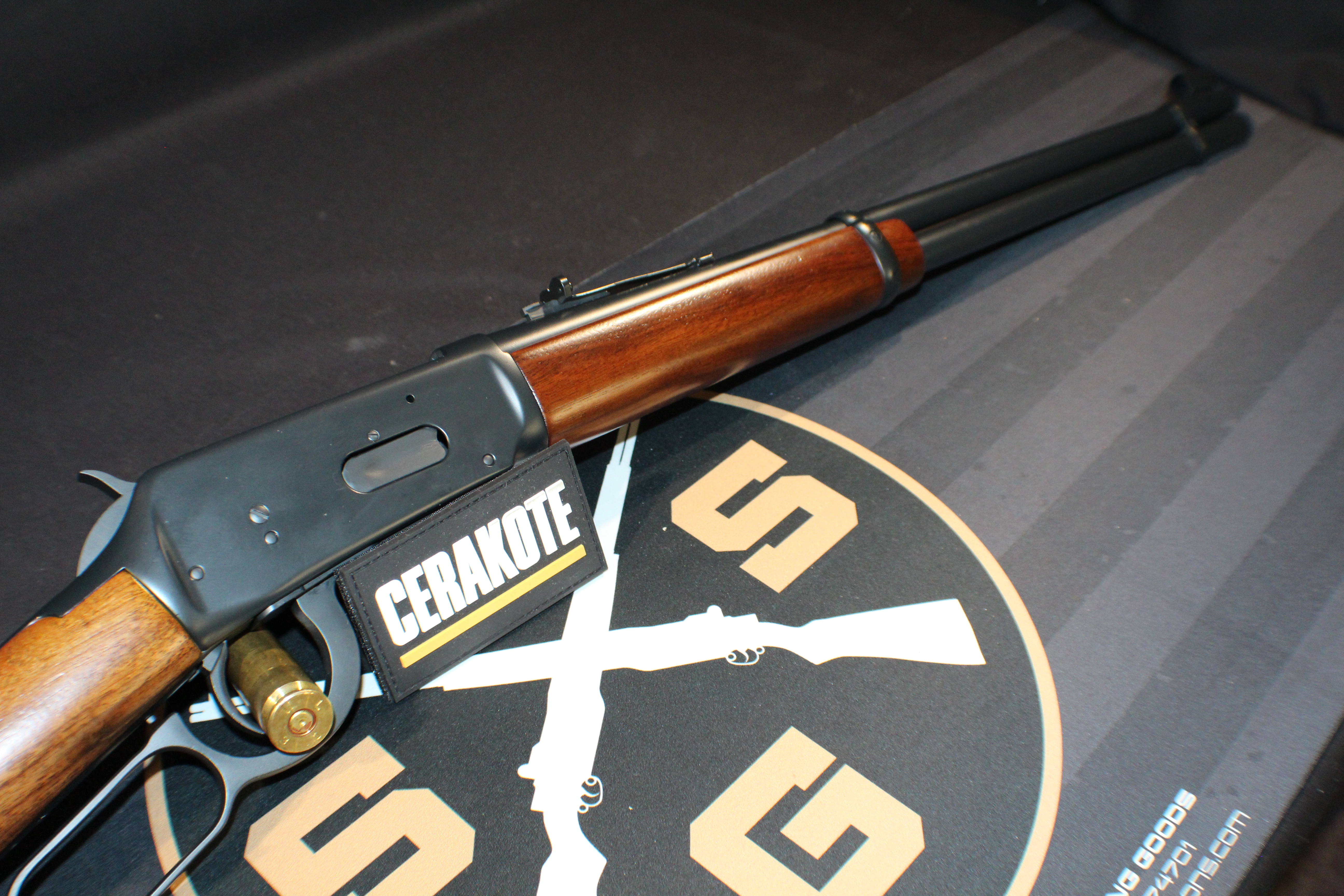 Lever Action Rifle Cerakoted using Graphite Black | Cerakote