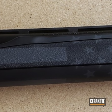 United States Flag Themed Remington 870 Cerakoted Using Sniper Grey And Graphite Black