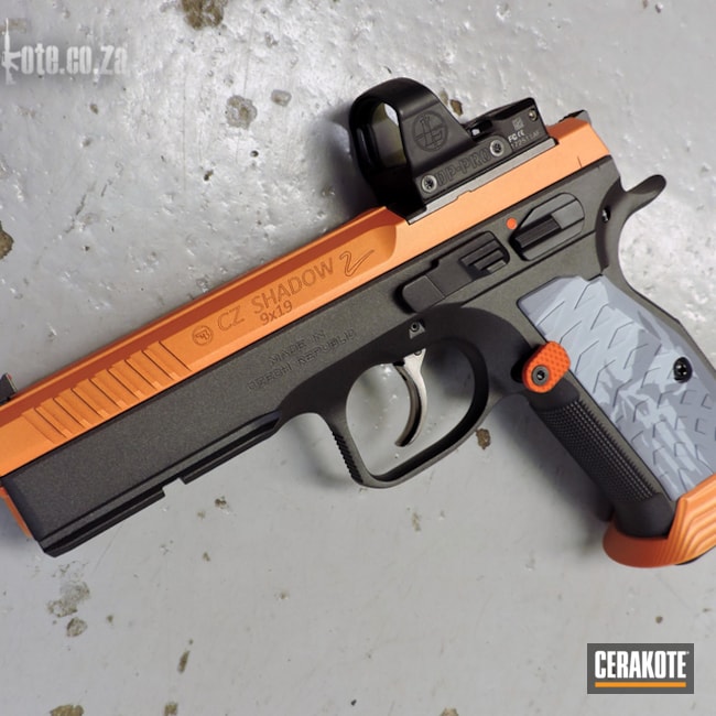 Cz Shadow 2 Pistol Cerakoted Using Hunter Orange, Stormtrooper White And High Gloss Armor Clear