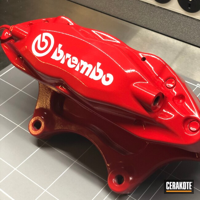 Brembo Calipers Cerakoted using High Gloss Ceramic Clear and Ruby
